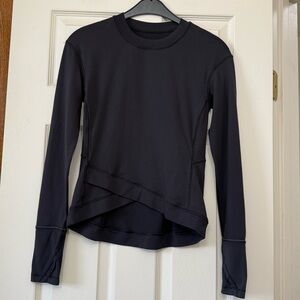 Lululemon Close To Crossing Long Sleeve Top Women Size 4 Rulu Black